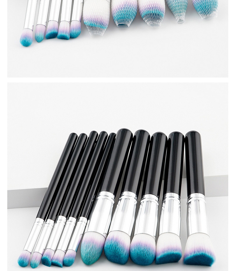 Fashion Silver Color Color-maching Decorated Brushes (10pcs),Beauty tools