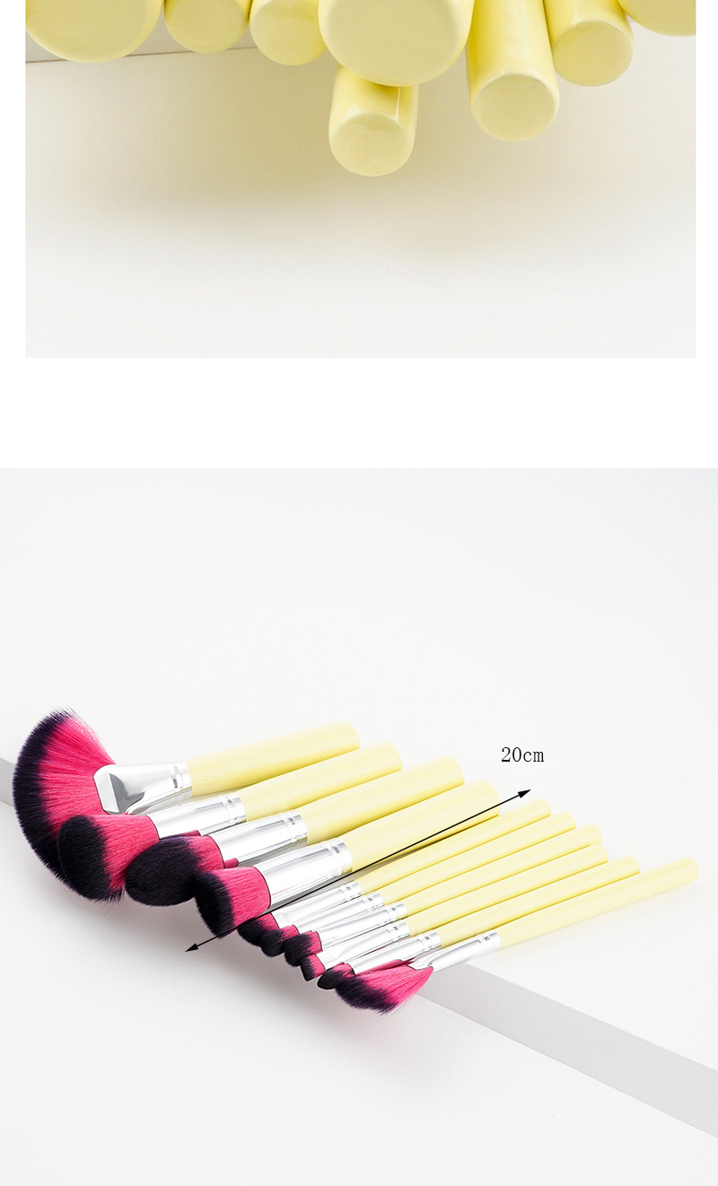 Fashion Yellow Color-maching Decorated Brushes (10pcs),Beauty tools