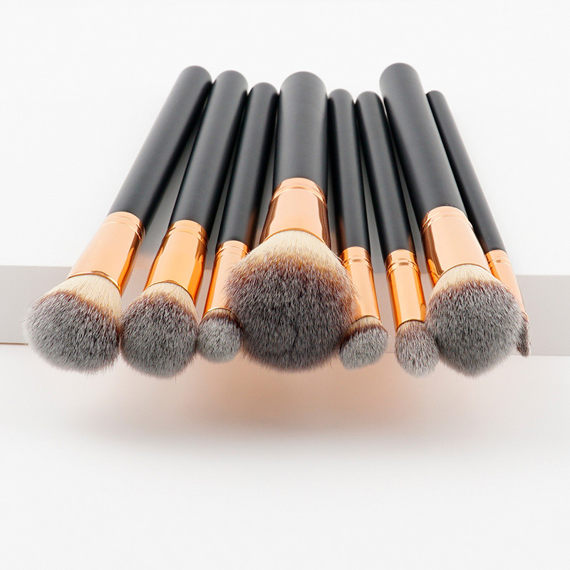 Fashion Brown Color-matching Decorated Brush (8pcs),Beauty tools