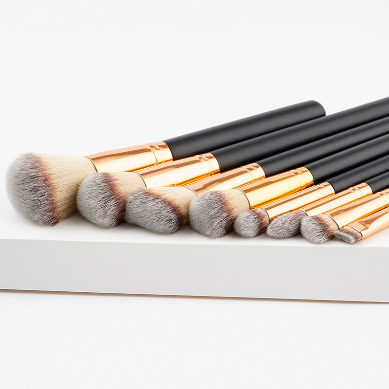 Fashion Brown Color-matching Decorated Brush (8pcs),Beauty tools