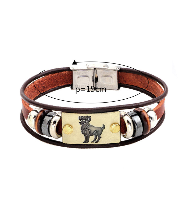 Personality Brown Taurus Decorated Multilayer Bracelet,Fashion Bracelets