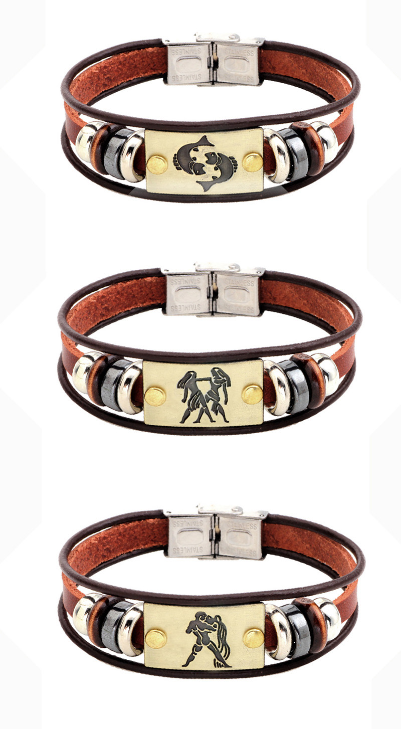 Personality Brown Aries Decorated Multilayer Bracelet,Fashion Bracelets