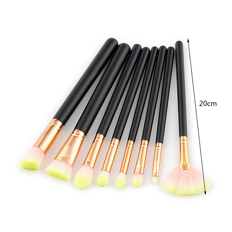 Fashion Yellow Color-matching Decorated Brushes (8pcs),Beauty tools