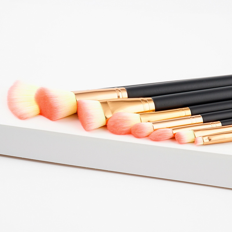 Fashion Light Orange Color-matching Decorated Brushes (8pcs),Beauty tools