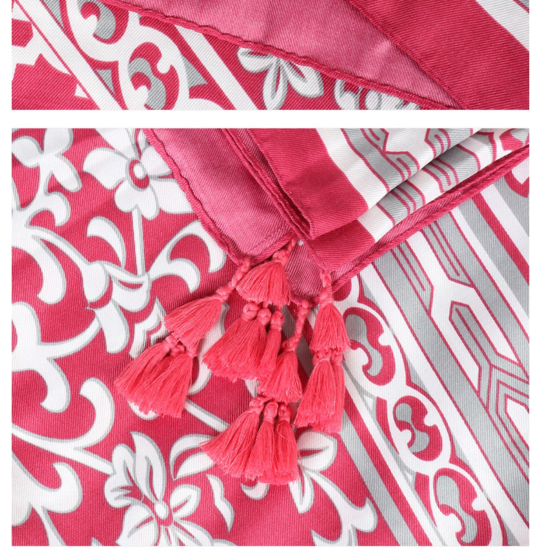 Bohemia Plum-red Flower Shape Decorated Scarf,Thin Scaves