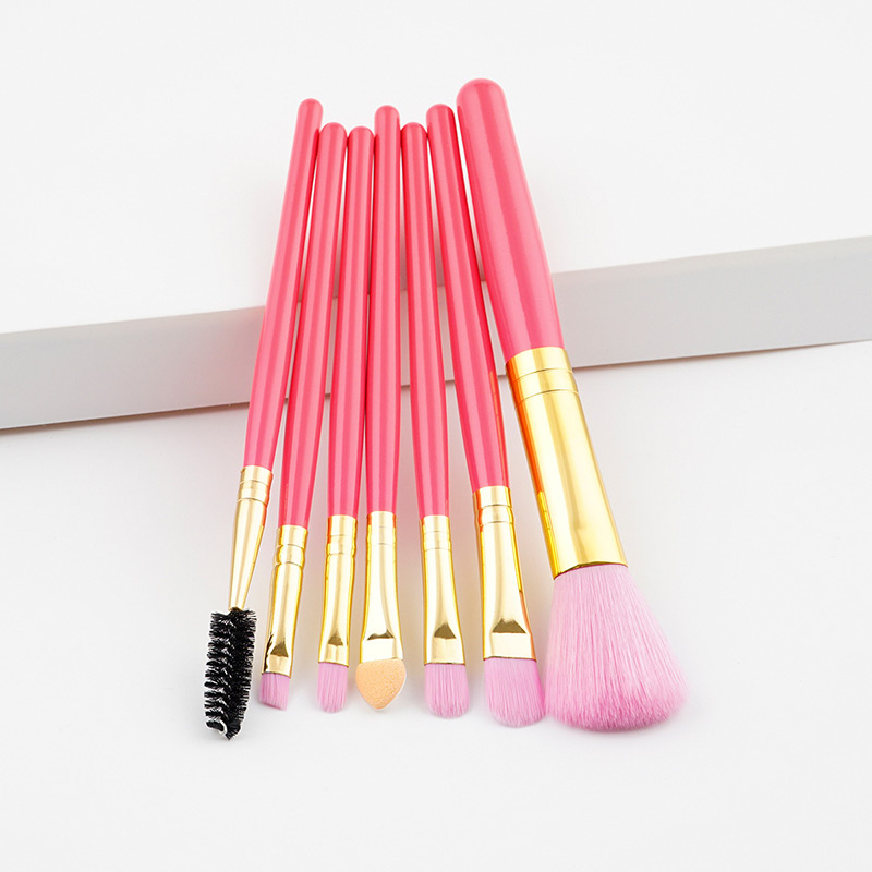 Fashion Pink Color-matching Decorated Brushes (7pcs),Beauty tools