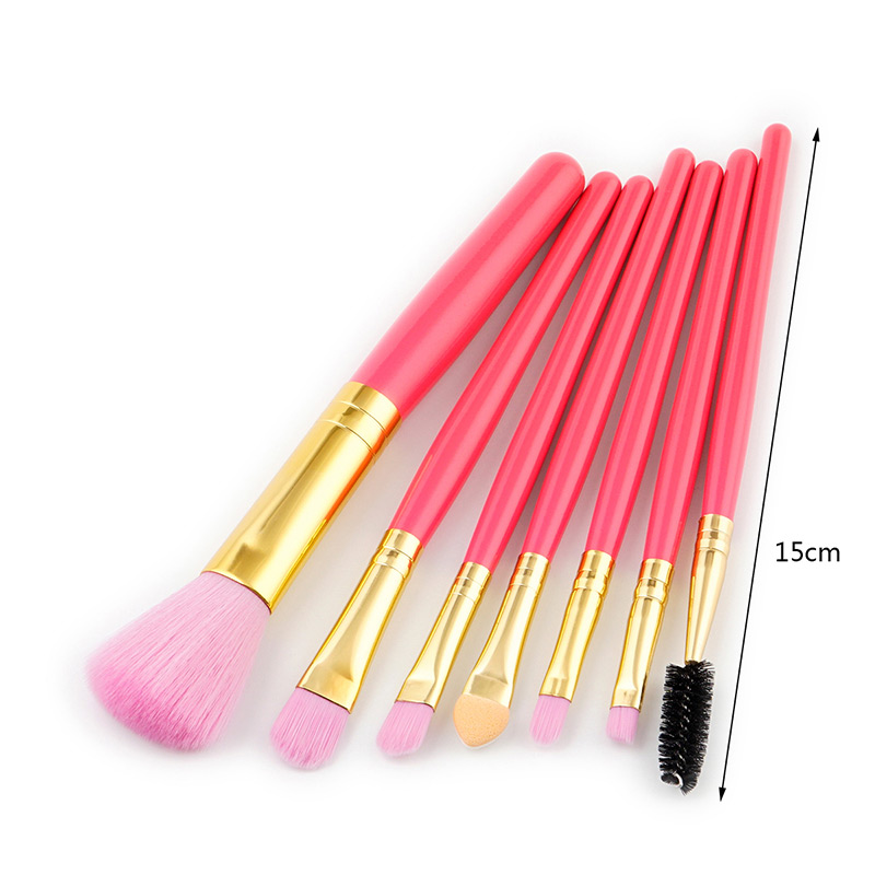 Fashion Pink Color-matching Decorated Brushes (7pcs),Beauty tools