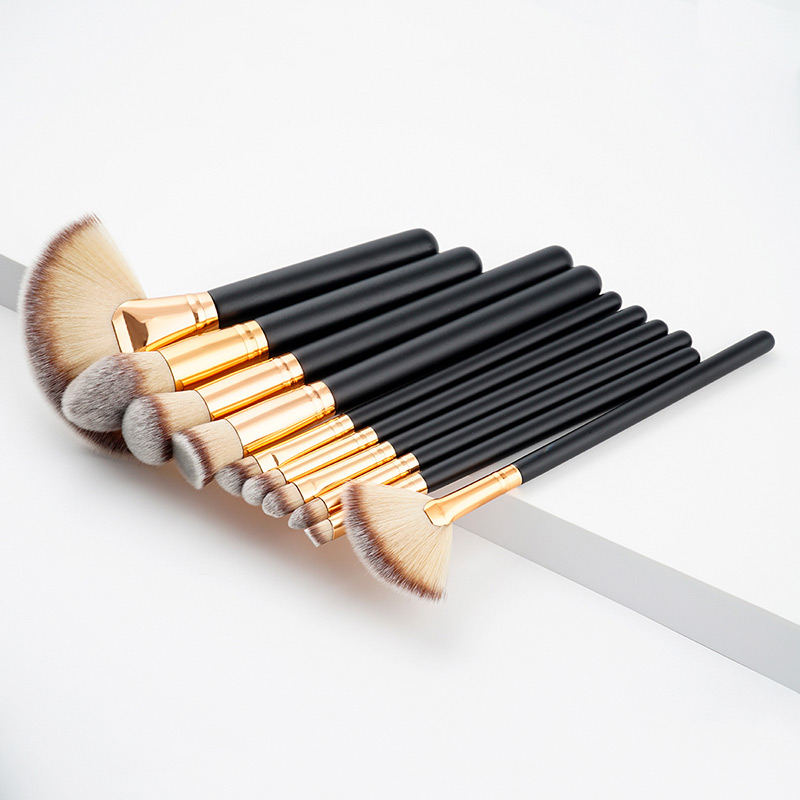 Fashion Gray Fan Shape Decorated Brushes (10pcs),Beauty tools