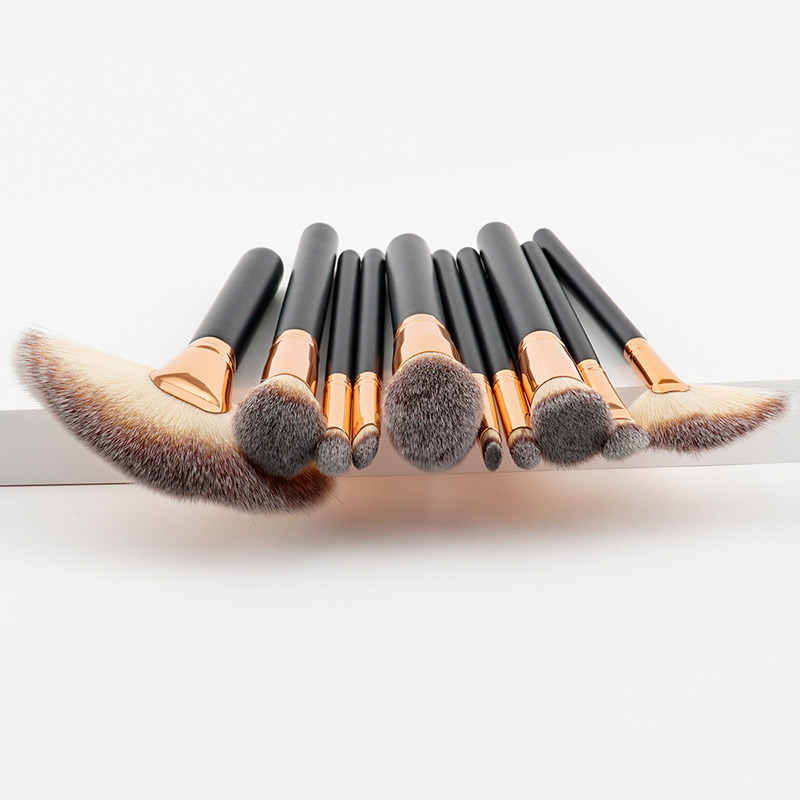 Fashion Gray Fan Shape Decorated Brushes (10pcs),Beauty tools