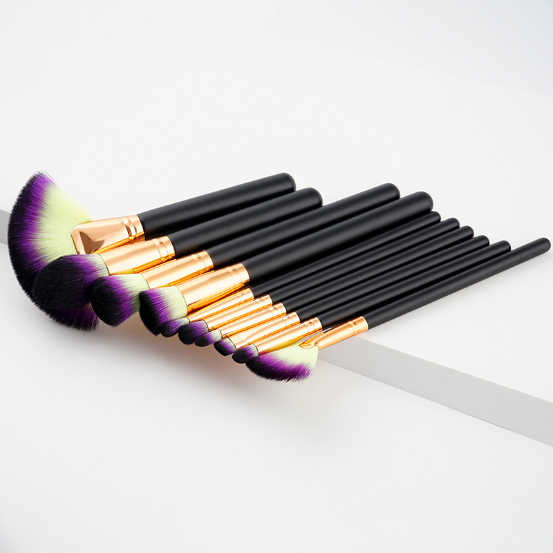 Fashion Black Fan Shape Decorated Brushes (10pcs),Beauty tools