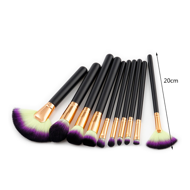 Fashion Black Fan Shape Decorated Brushes (10pcs),Beauty tools