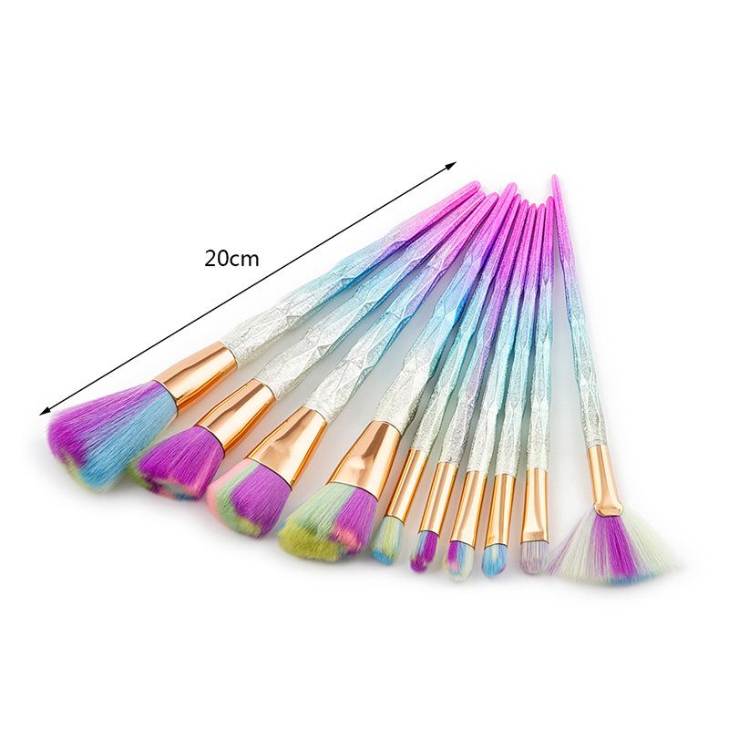 Fashion Multi-color Color-matching Decorated Brushes (10pcs),Beauty tools