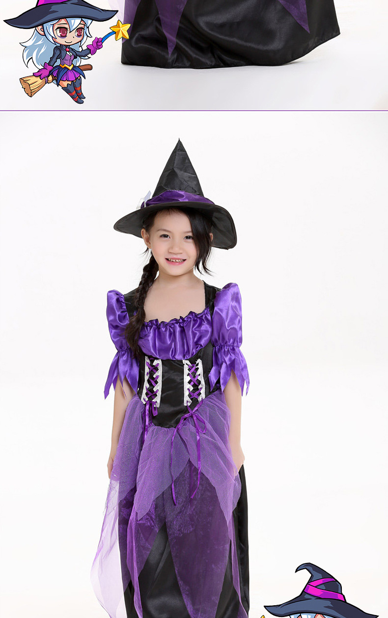 Fashion Purple Witch Decorated Costume,Festival & Party Supplies