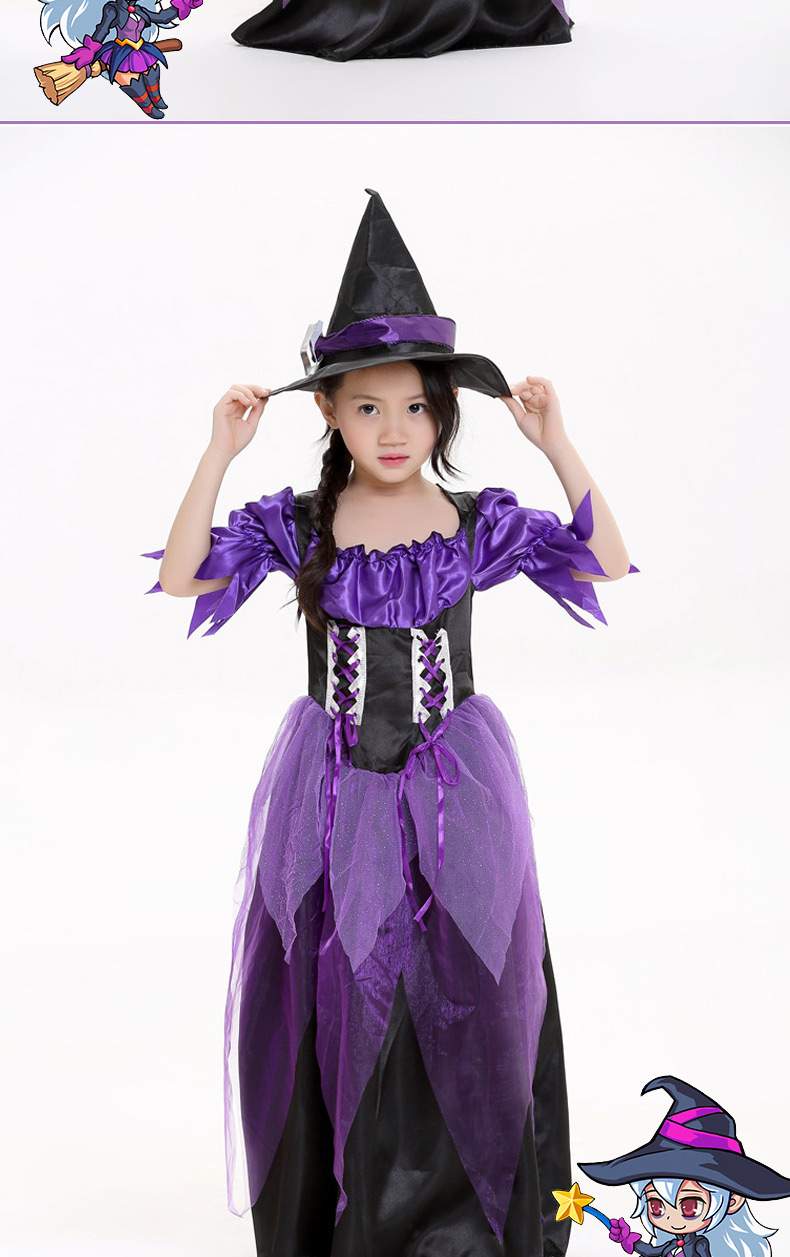 Fashion Purple Witch Decorated Costume,Festival & Party Supplies