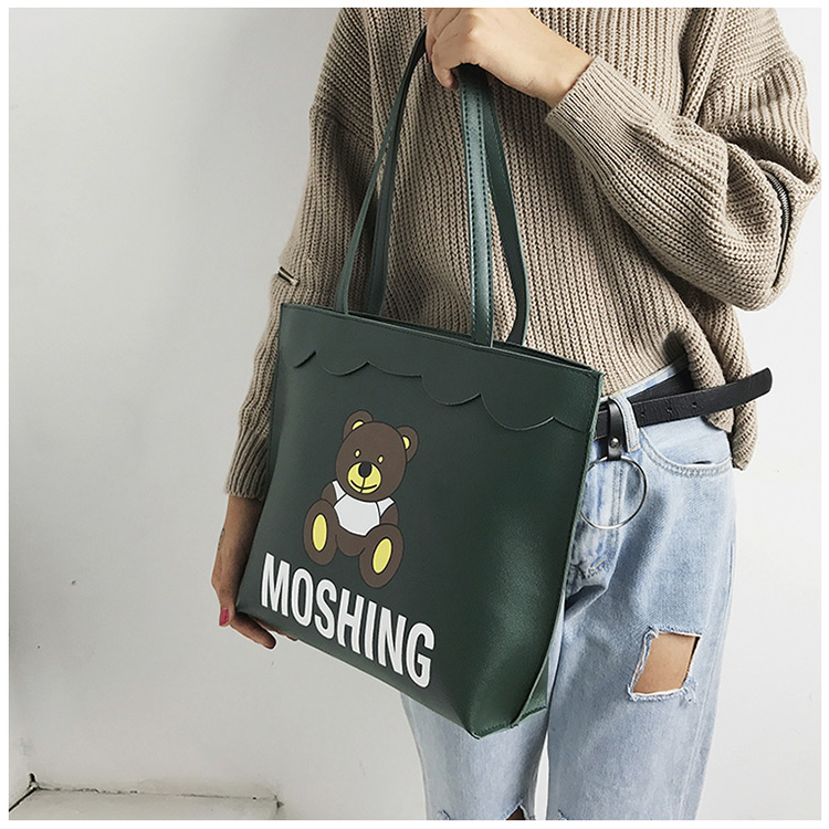 Lovely Gray Bear Shape Decorated Bag,Messenger bags