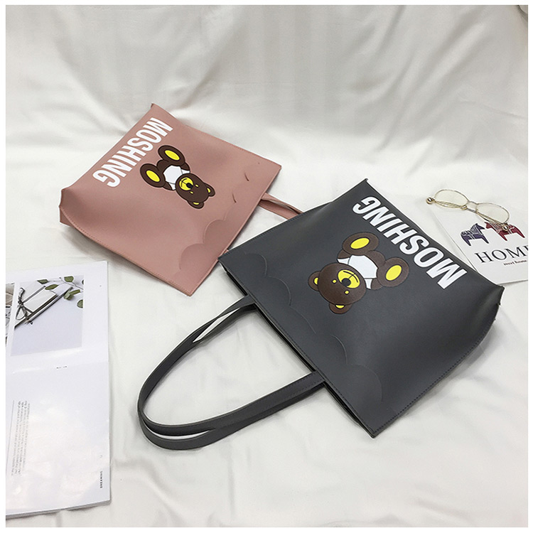 Lovely Pink Bear Shape Decorated Bag,Messenger bags