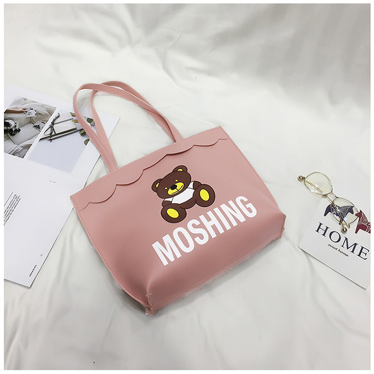 Lovely Pink Bear Shape Decorated Bag,Messenger bags