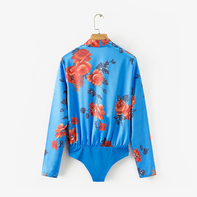 Sexy Blue Flower Shape Decorated Jumpsuits,Pants