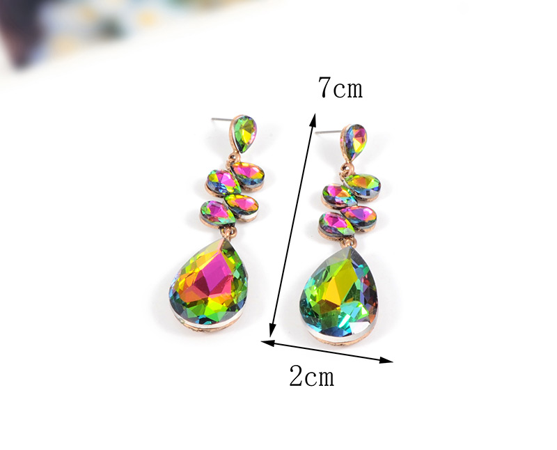Fashion Multi-color Oval Shape Decorated Earrings,Drop Earrings
