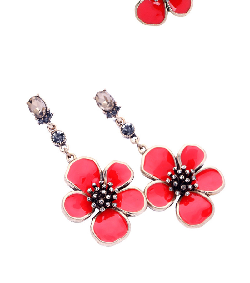 Lovely Red Flower Shape Decorated Earrings,Drop Earrings