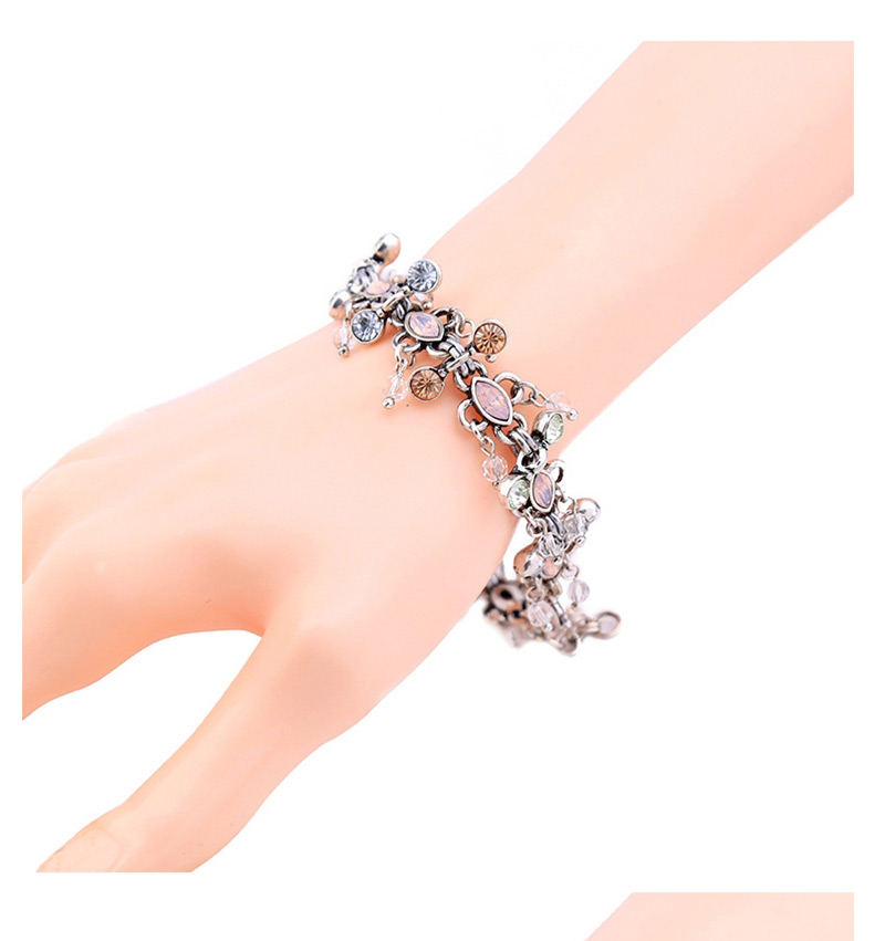 Elegant Pink Oval Shape Diamond Decorated Bracelet,Fashion Bracelets