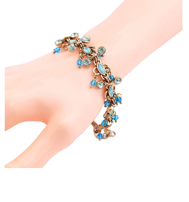 Elegant Blue Oval Shape Diamond Decorated Bracelet,Fashion Bracelets
