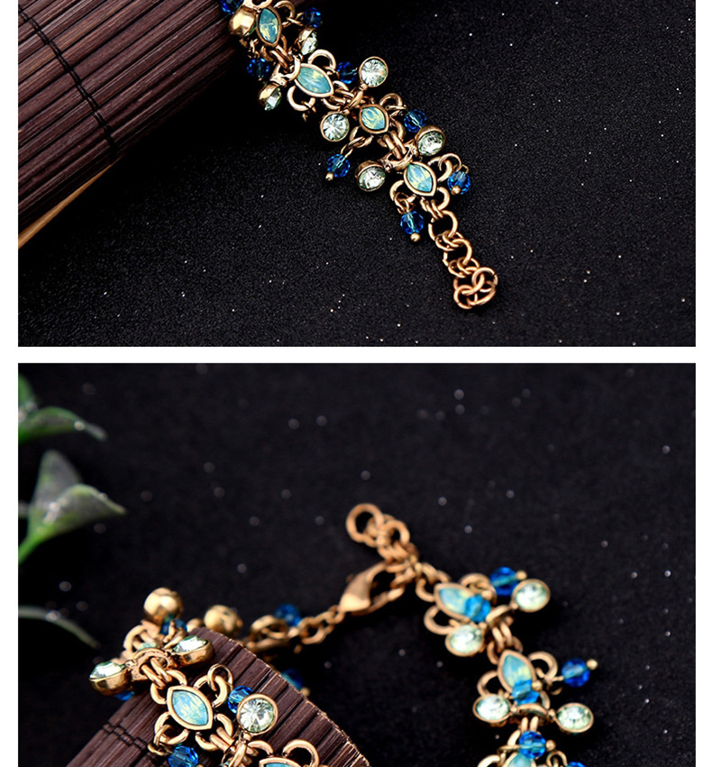 Elegant Blue Oval Shape Diamond Decorated Bracelet,Fashion Bracelets