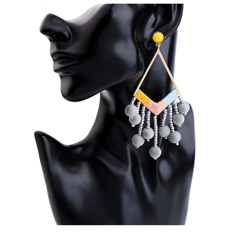 Vintage Multi-color Hand-woven Decorated Earrings,Drop Earrings