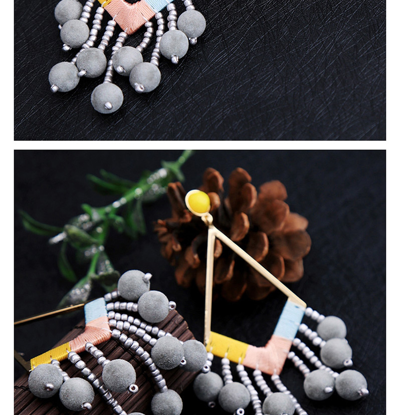 Vintage Multi-color Hand-woven Decorated Earrings,Drop Earrings