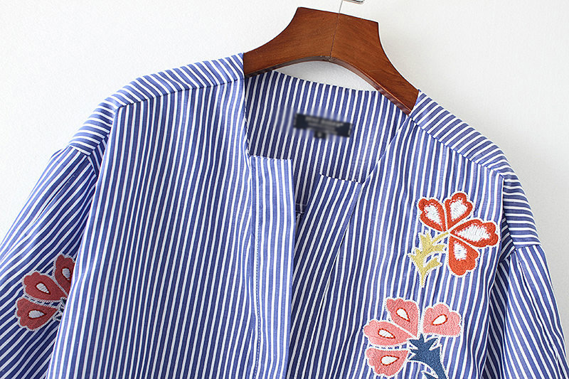 Fashion Blue Bird Shape Decorated Shirt,Sunscreen Shirts