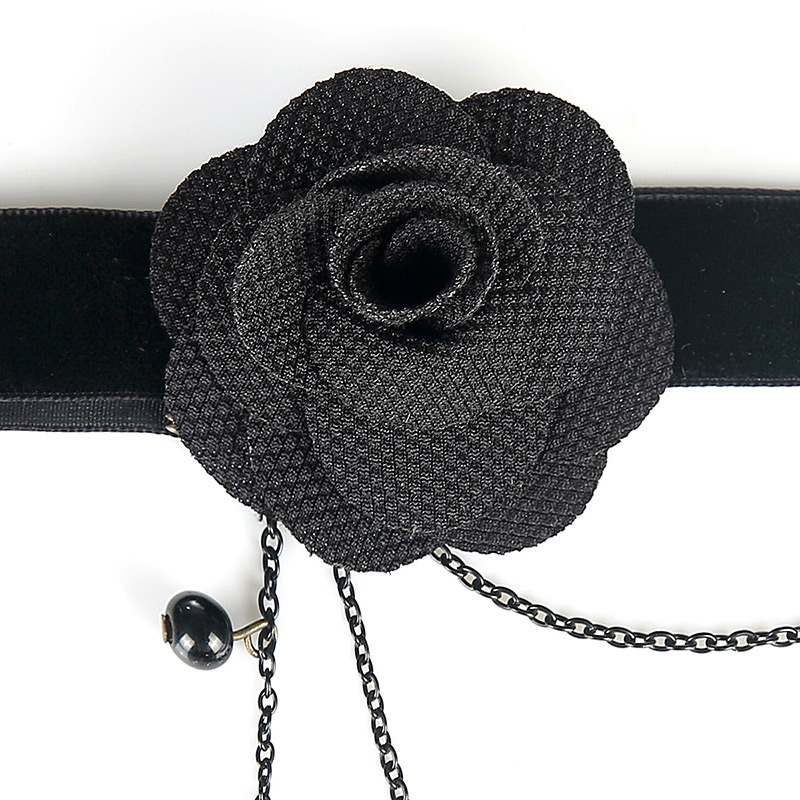 Vintage Black Rose Shape Decoratedchoker,Chokers