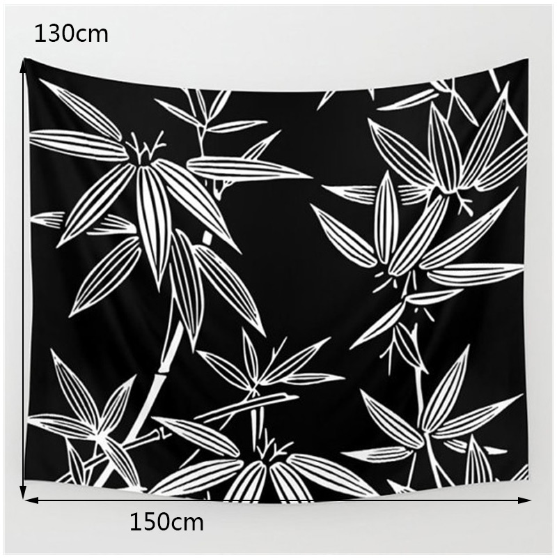 Fashion Black+white Leaf Pattern Decorated Blanket,Cover-Ups