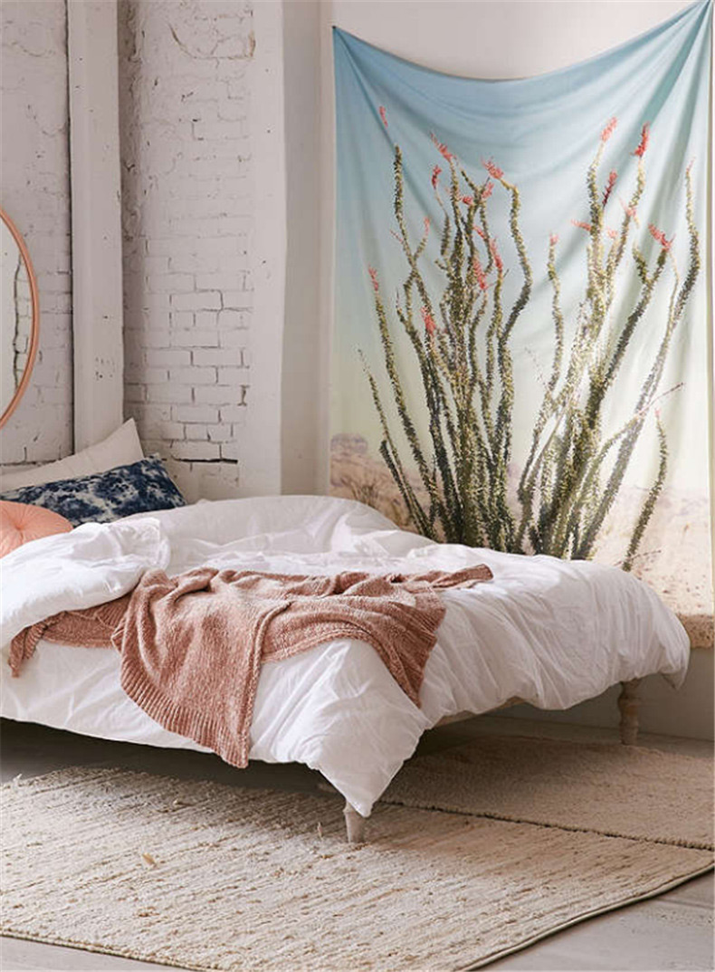 Fashion White Cactus Pattern Decorated Blanket,Cover-Ups