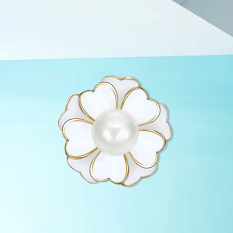 Elegant White Flower Shape Decorated Brooch,Korean Brooches
