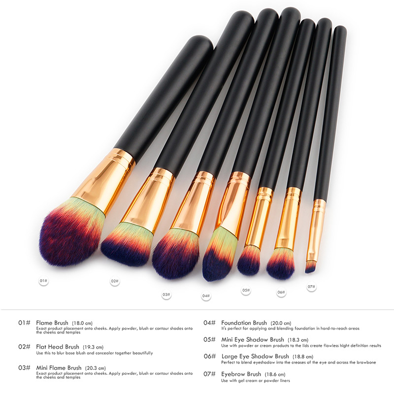 Fashion Black Color-macthing Decorated Brushes,Beauty tools