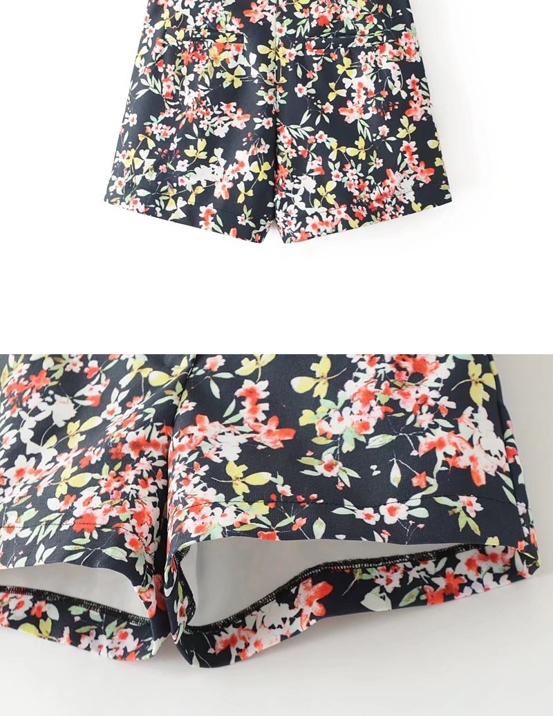 Fashion Multi-color Flower Pattern Decorated Short,Shorts