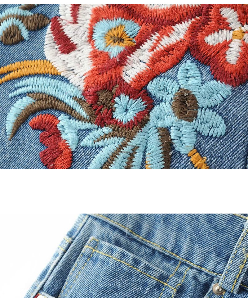 Fashion Blue Flower Pattern Decorated Shorts,Shorts