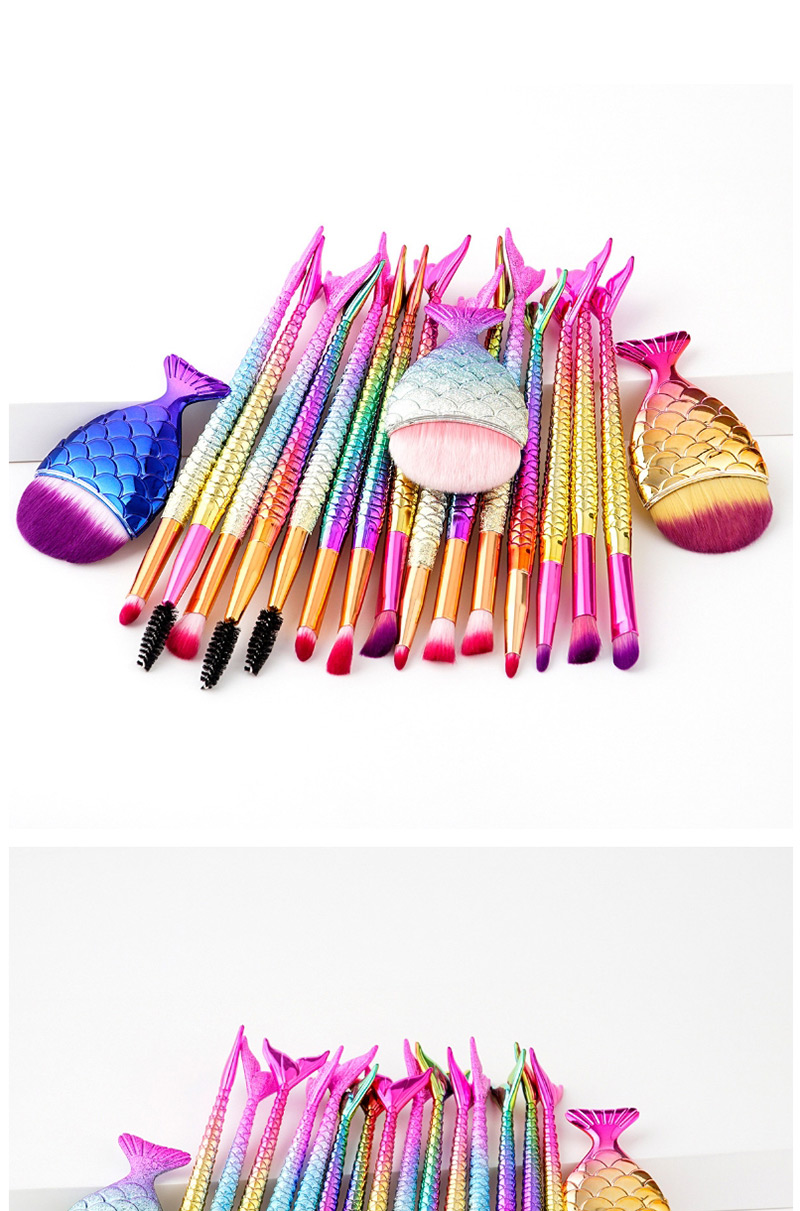 Fashion Multi-color Mermaid Shape Decorated Makeup Brush (6pcs),Beauty tools