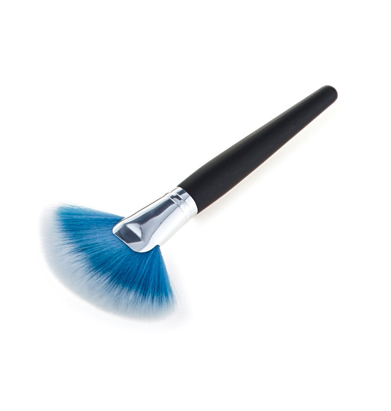 Fashion Blue+white Sector Shape Decorated Makeup Brush,Beauty tools