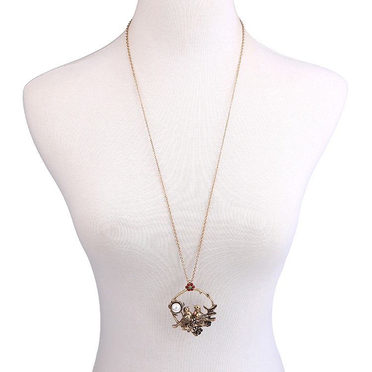 Fashion Gold Color Bird Shape Decorated Necklace,Pendants