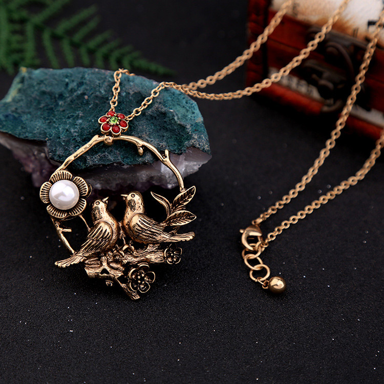 Fashion Gold Color Bird Shape Decorated Necklace,Pendants