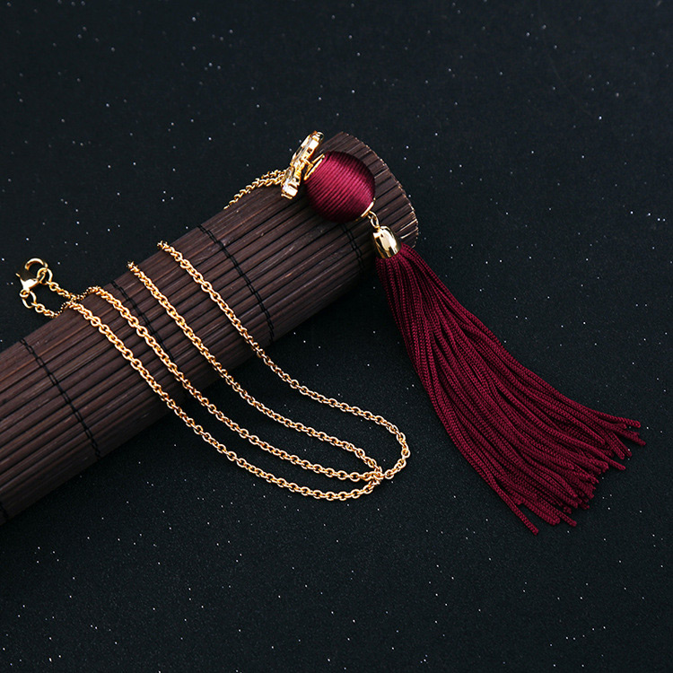 Fashion Red Tassel Decorated Necklace,Pendants
