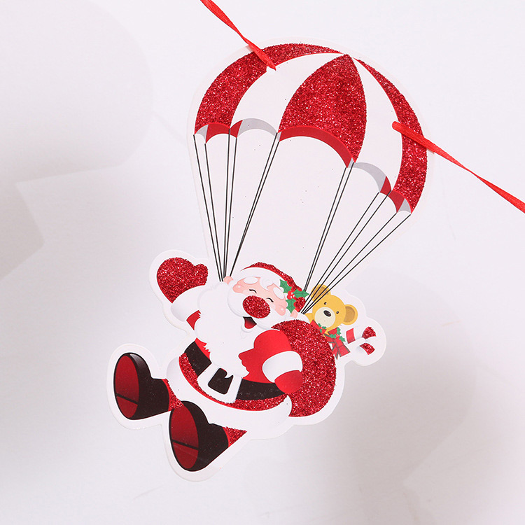 Fashion Red+white (glitter) Parachute Decorated Christmas Ornaments,Festival & Party Supplies