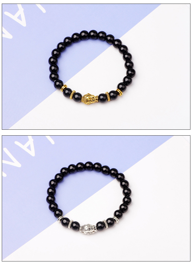 Fashion Brown +silver Color+black Buddha Head Shape Decorated Bracelet,Fashion Bracelets