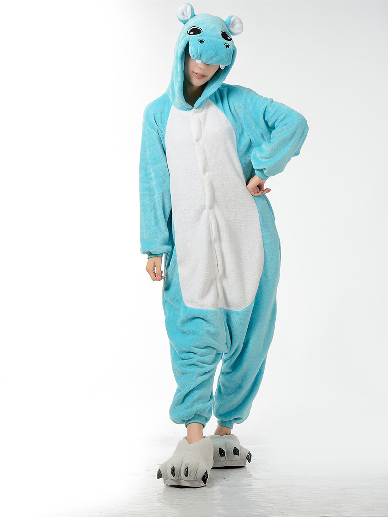 Fashion Blue Hippo Shape Decorated Pajamas,Cartoon Pajama