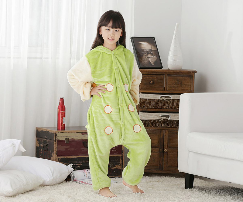 Fashion Light Green Caterpillar Shape Decorated Nightgown,Cartoon Pajama