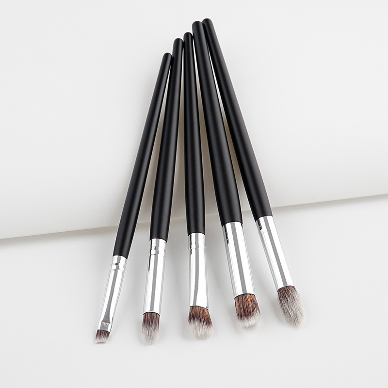Fashion Black+gray Color Matching Decorated Eyes Brush(5pcs),Beauty tools