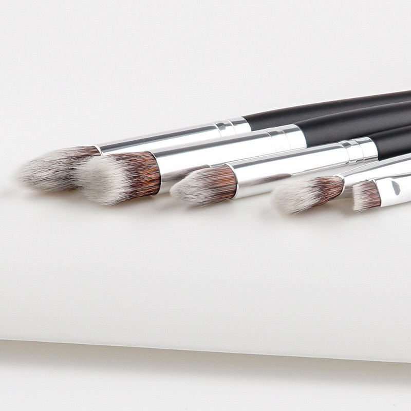 Fashion Black+gray Color Matching Decorated Eyes Brush(5pcs),Beauty tools