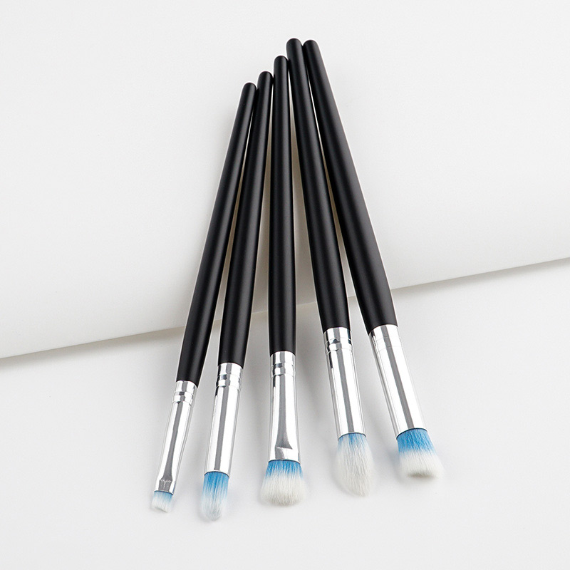 Fashion Blue+white Color Matching Decorated Eyes Brush(5pcs),Beauty tools