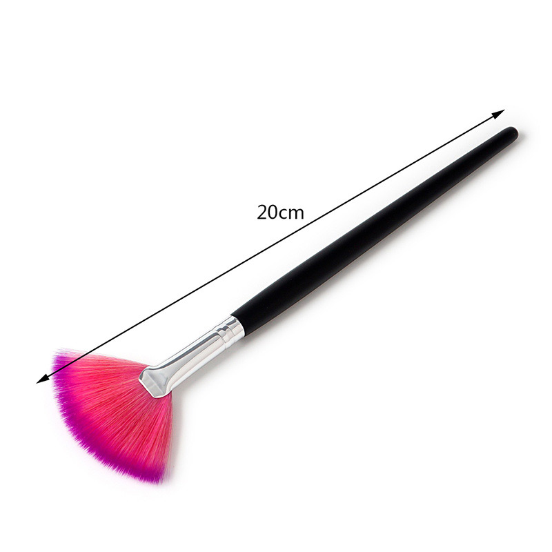 Fashion Pink+white Sector Shape Decorated Makeup Brush(1pc),Beauty tools